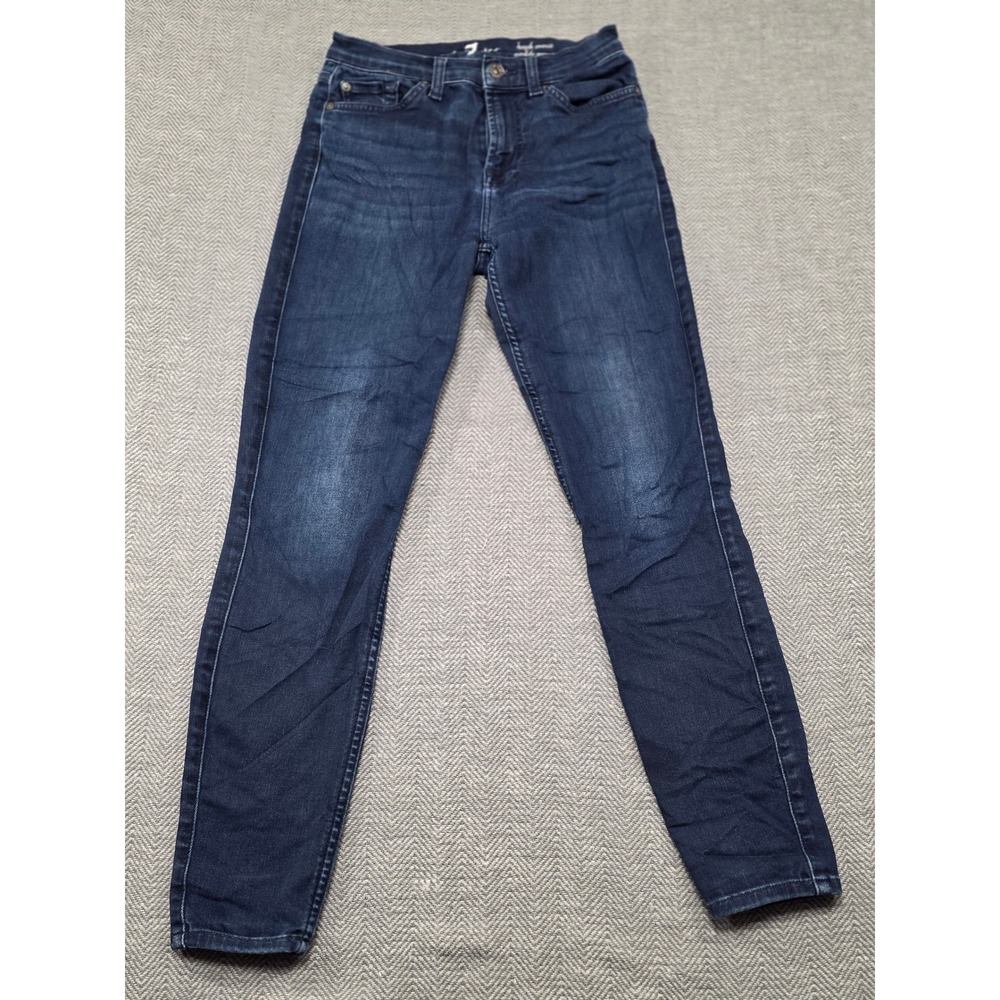 7 For All Mankind High Waist‎ Ankle Gwenevere Skinny Jeans Dark Wash Womens 26